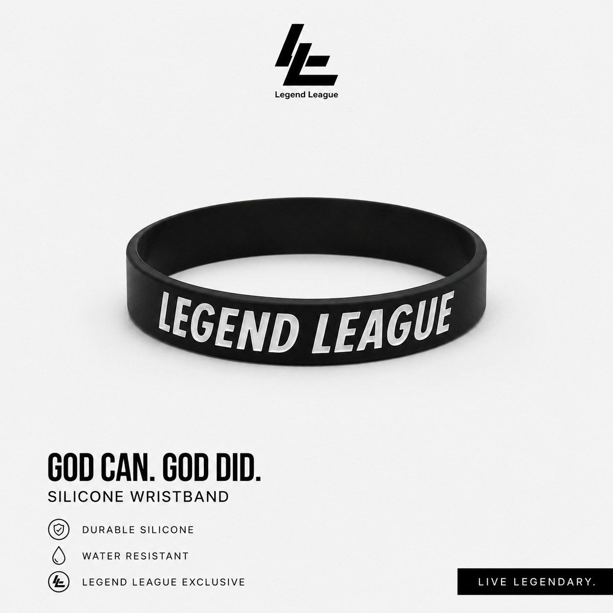Legend League heavy-duty silicone wristband