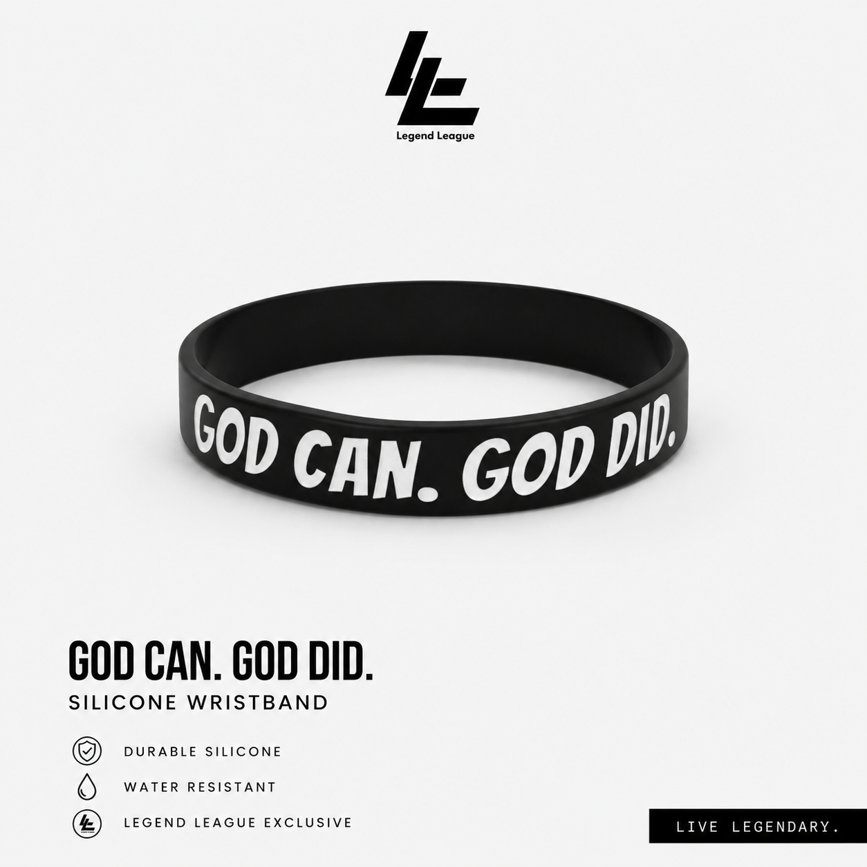 Legend League heavy-duty silicone wristband